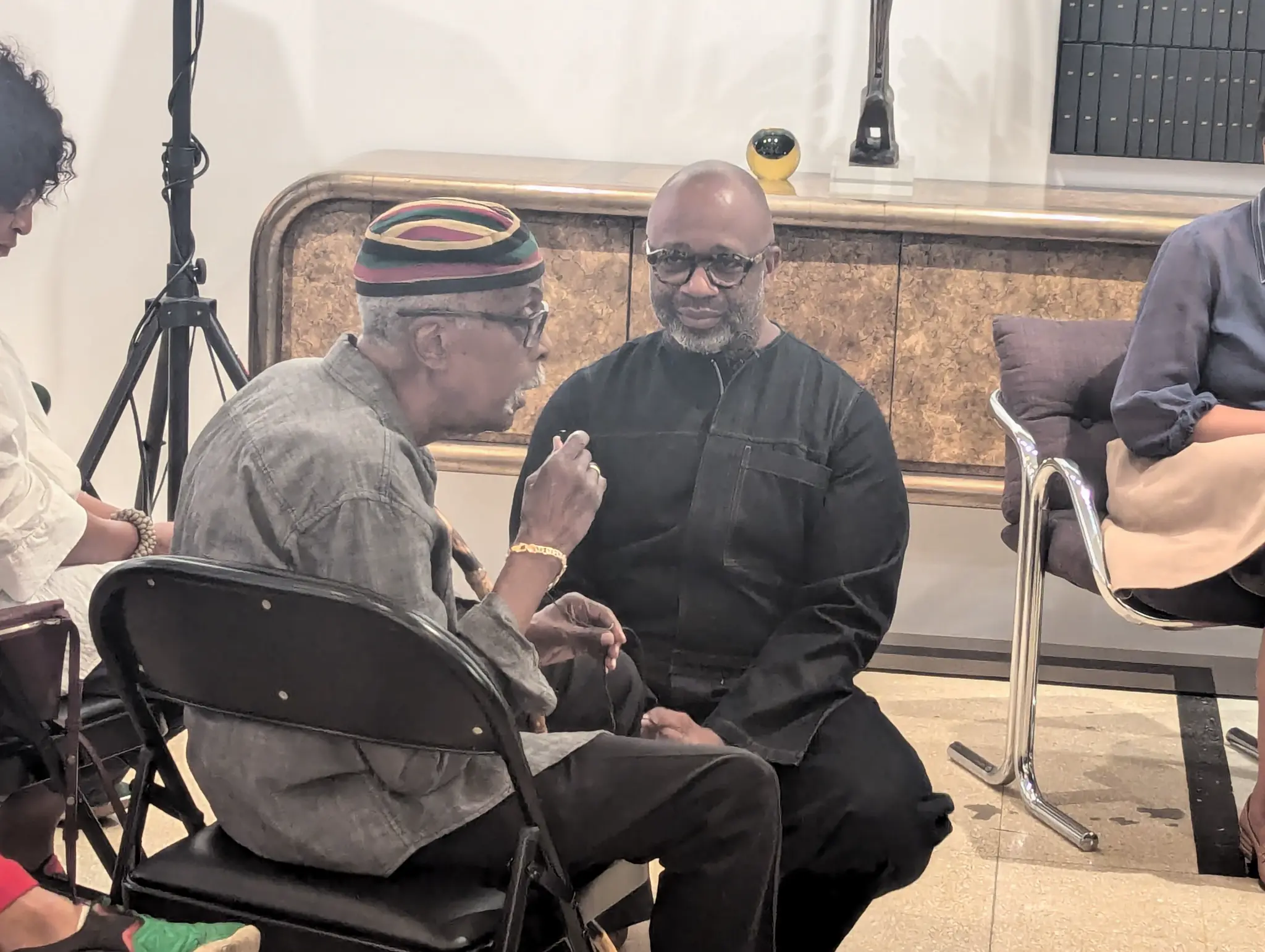 Theaster Gates with radio guest in conversation